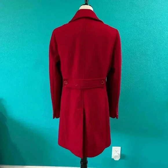 J. Crew Double Cloth Lady Day Metro Wool Coat in Red Flame Outdoor Womens Size 8 - Picture 4 of 7